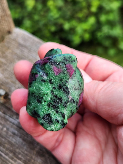 Sparkly Ruby Zoisite Oogie Boogie Crystal Carving, Ghost, Halloween, Nightmare Before Christmas