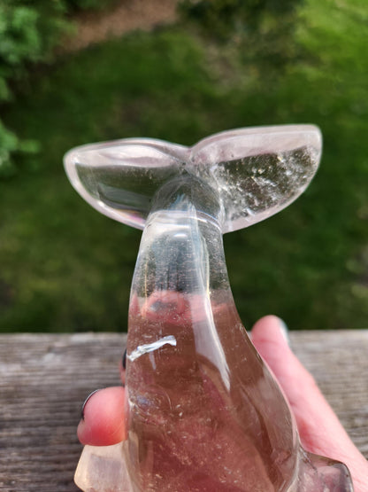 Smoky Quartz Whale Crystal: High Polish Carving, Brazil