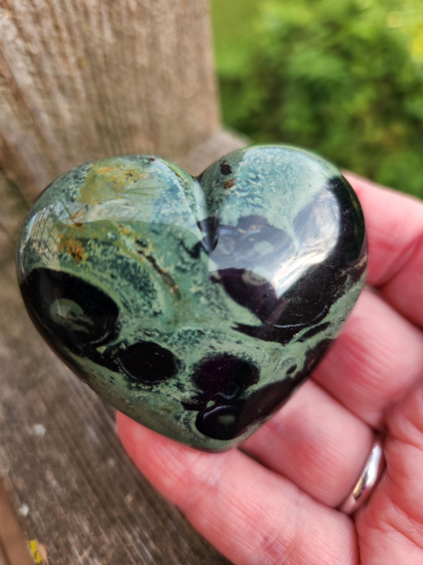 Polished Kambaba Jasper Crystal Heart - Madagascar Stone