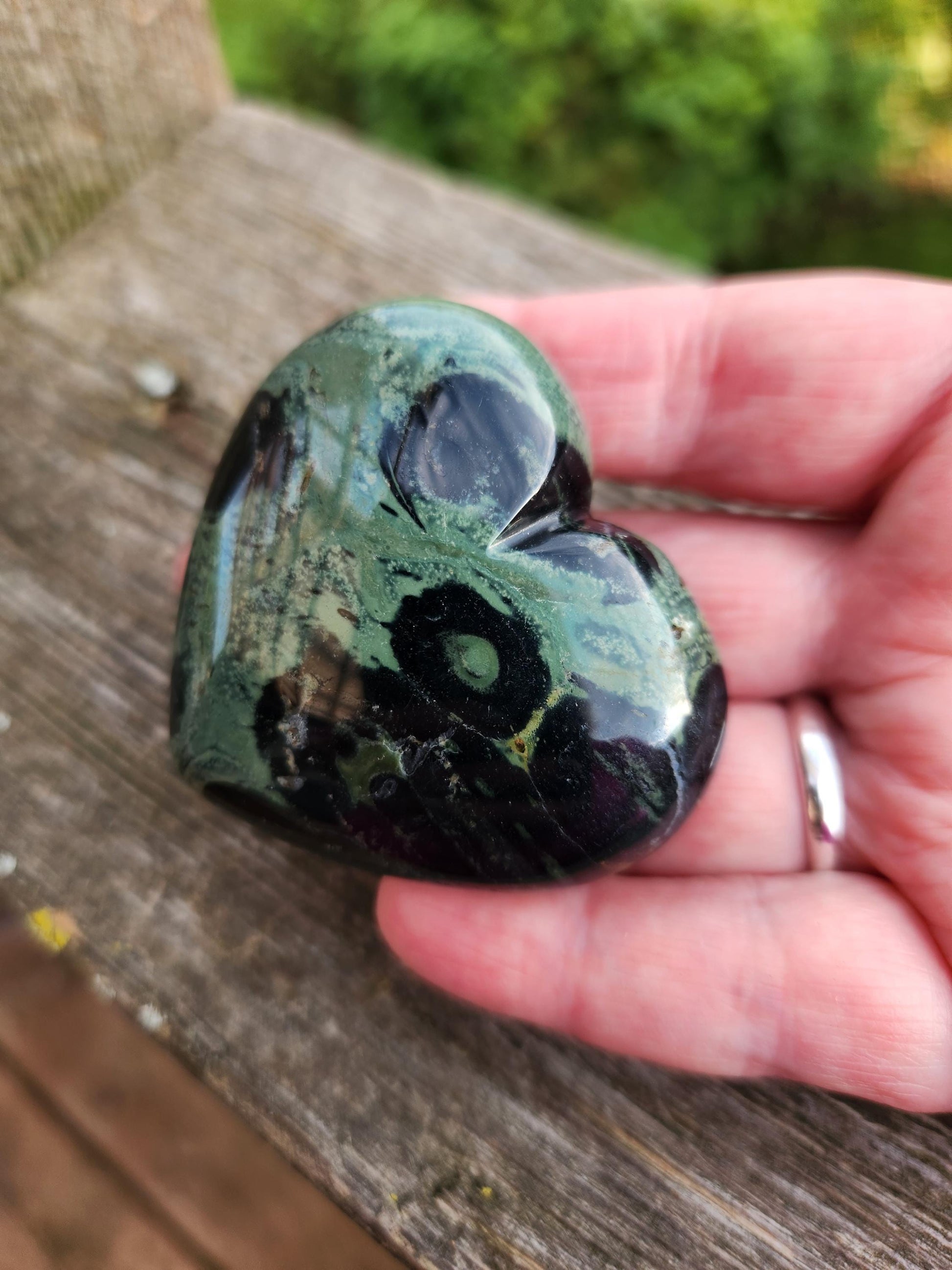 Polished Kambaba Jasper Crystal Heart - Madagascar Stone