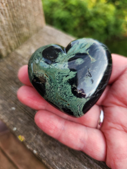 Polished Kambaba Jasper Crystal Heart - Madagascar Stone