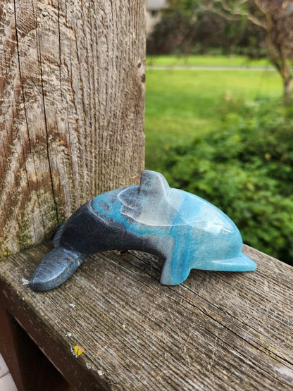 Rare Trolleite Dolphin Crystal Carving - High Polish, Brazil