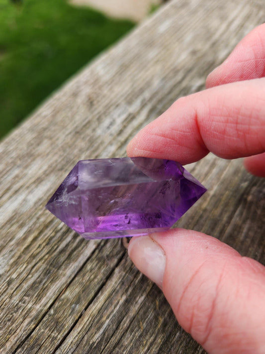 Gorgeous AAA Purple Fluorite Crystal DT, Double Terminated Point