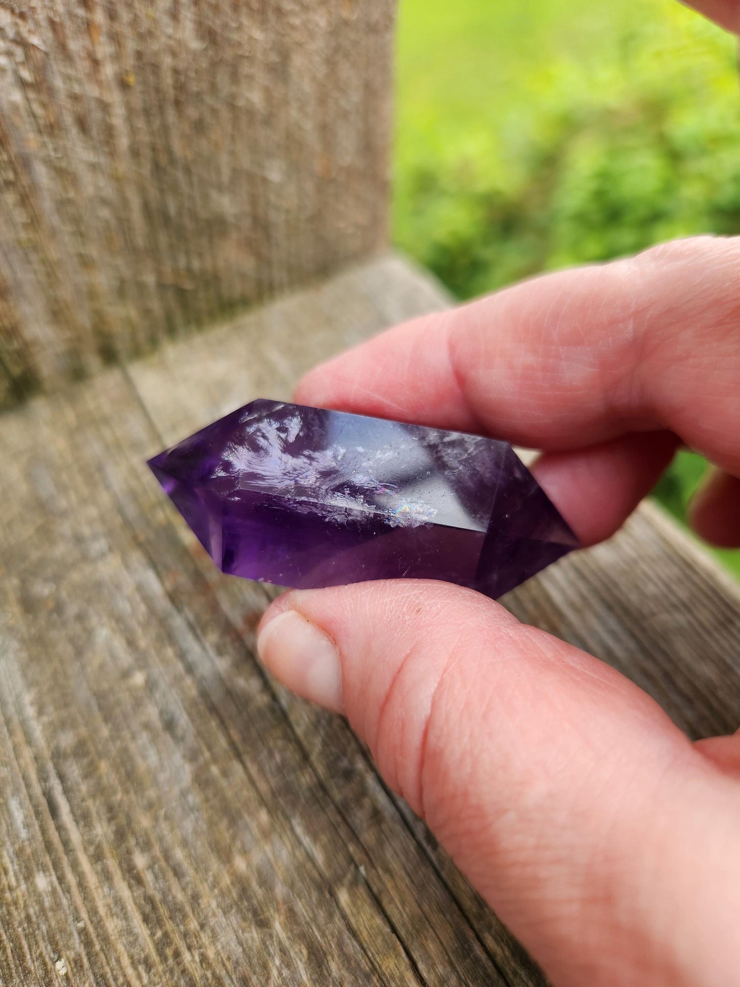 Gorgeous AAA Purple Fluorite Crystal DT, Double Terminated Point