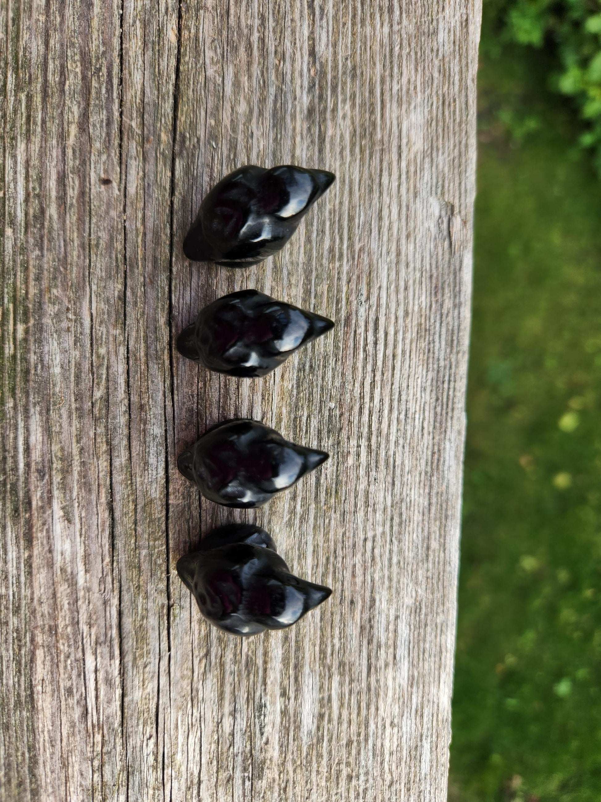 So Beautiful Black Obsidian Carved Small Crow, All Natural Crystal, One