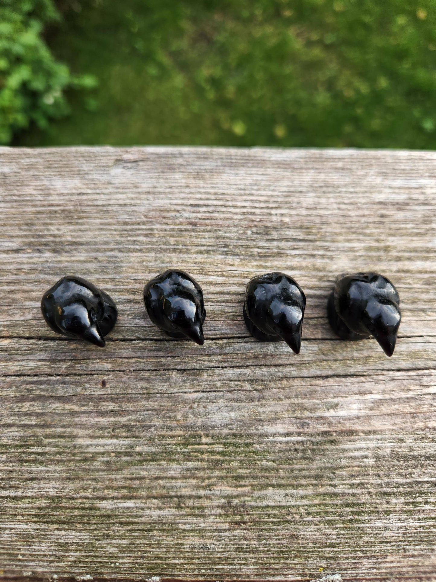 So Beautiful Black Obsidian Carved Small Crow, All Natural Crystal, One