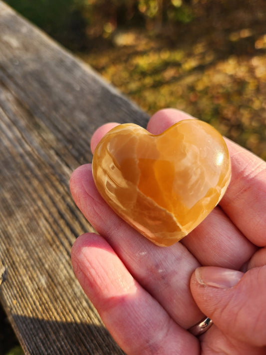 Gorgeous AAA Honey Calcite Small Crystal Heart