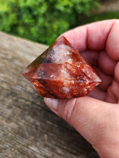 Fire Quartz Crystal Point: Diamond Extractor, Reiki Energy Work