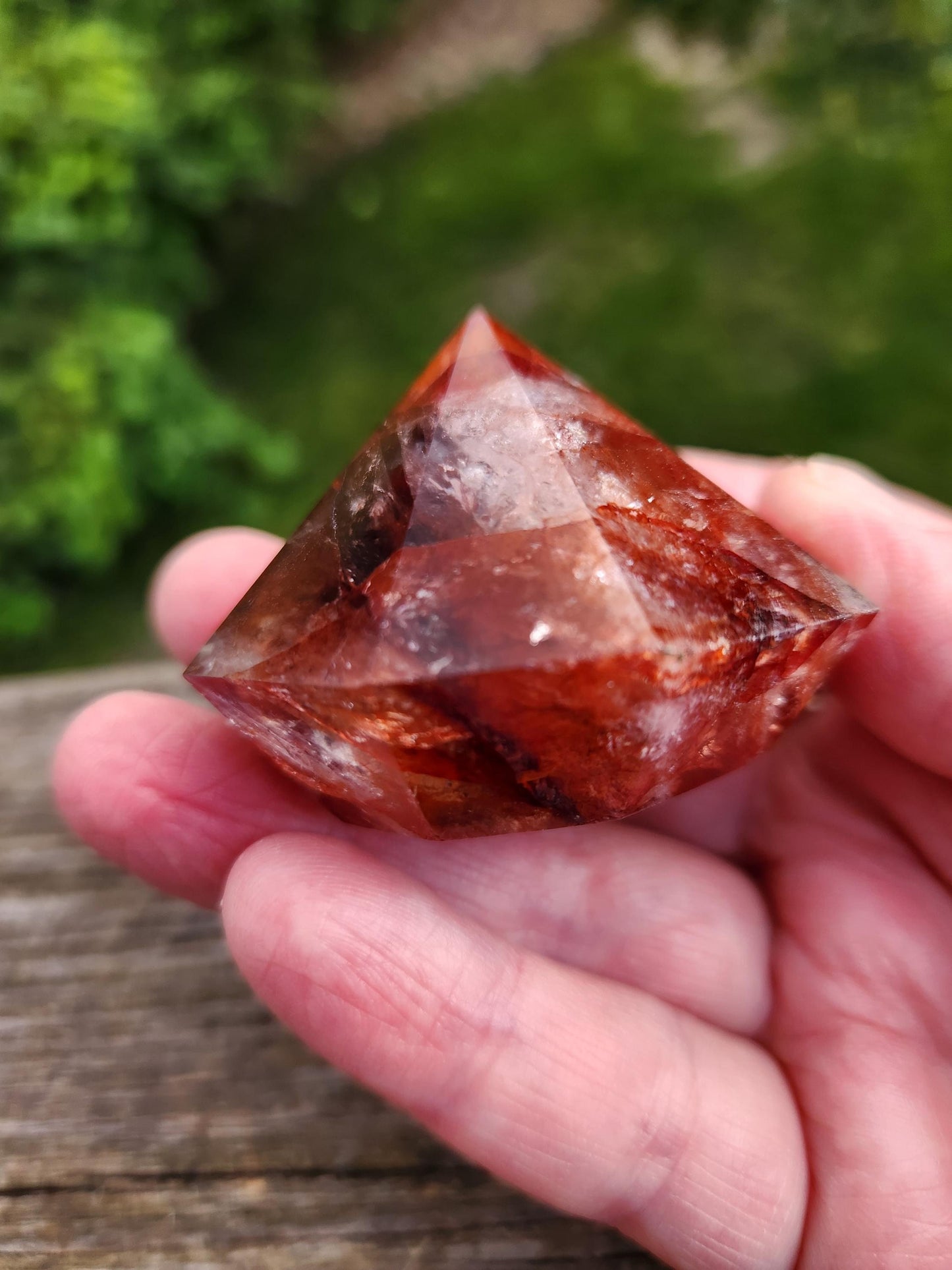 Gorgeous Fire Quartz Crystal Diamond Extractor, Point, Energy Work, Reiki