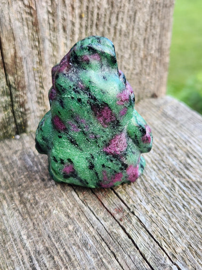 Sparkly Ruby Zoisite Oogie Boogie Crystal Carving, Ghost, Halloween, Nightmare Before Christmas