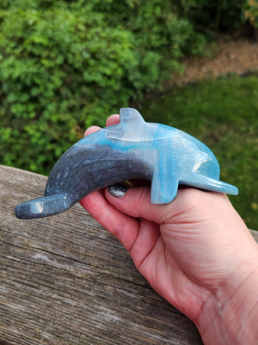 Rare Trolleite Dolphin Crystal Carving - High Polish, Brazil