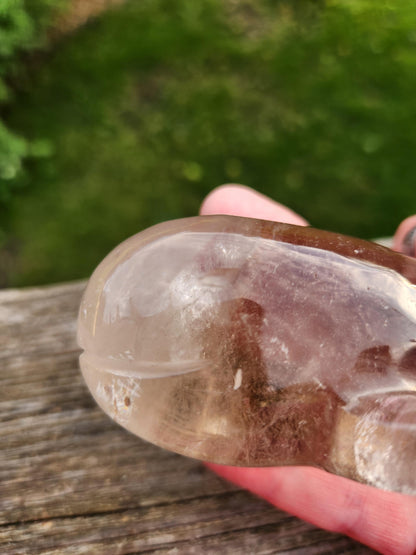 Smoky Quartz Whale Crystal: High Polish Carving, Brazil