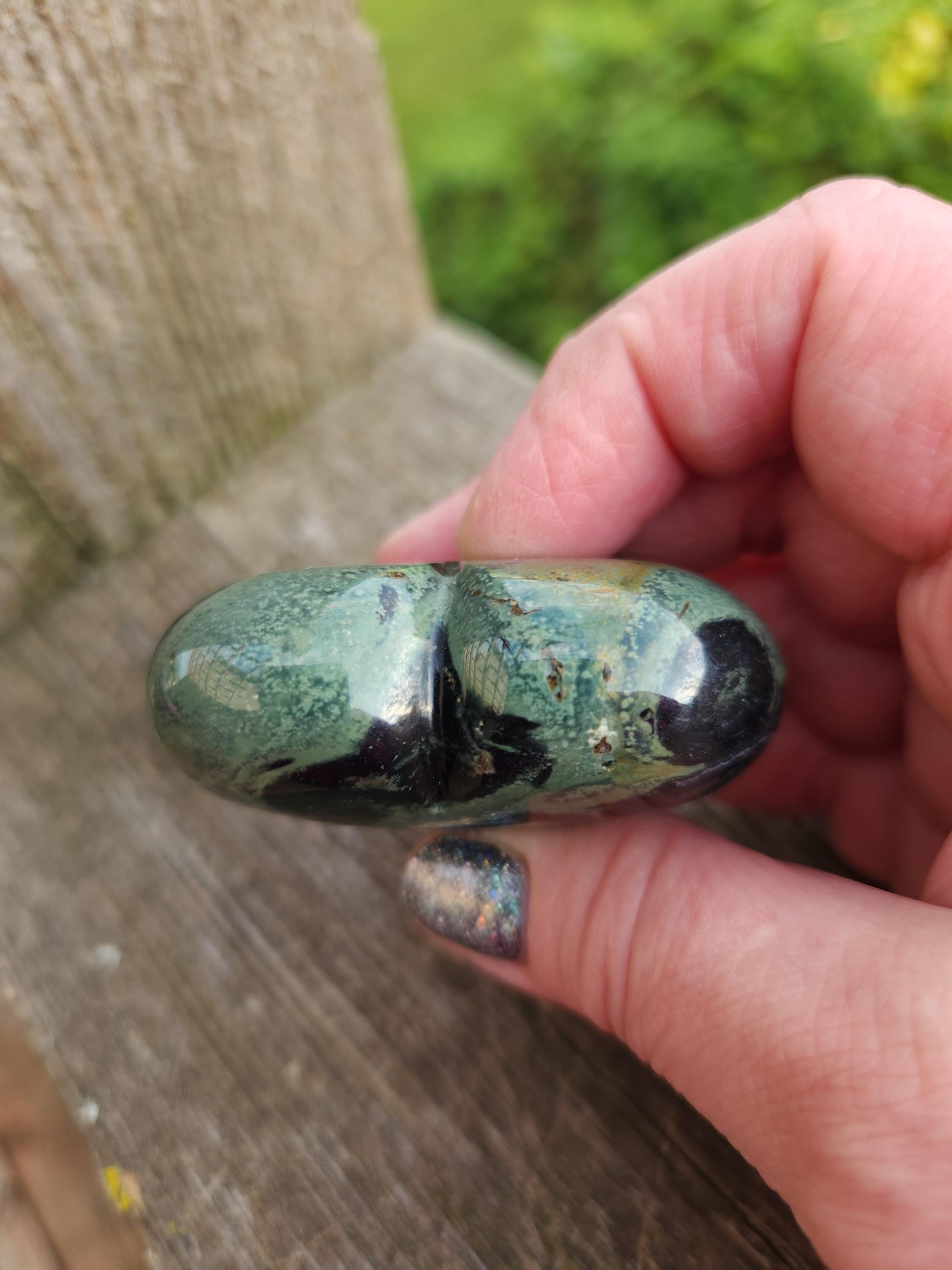 Polished Kambaba Jasper Crystal Heart - Madagascar Stone