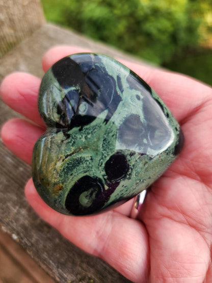 Polished Kambaba Jasper Crystal Heart - Madagascar Stone