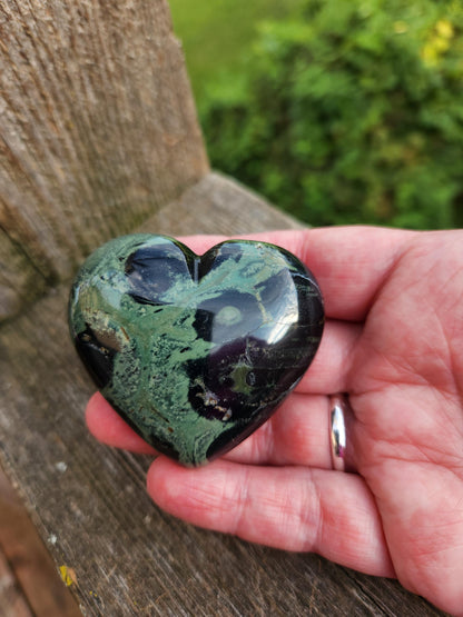 Polished Kambaba Jasper Crystal Heart - Madagascar Stone