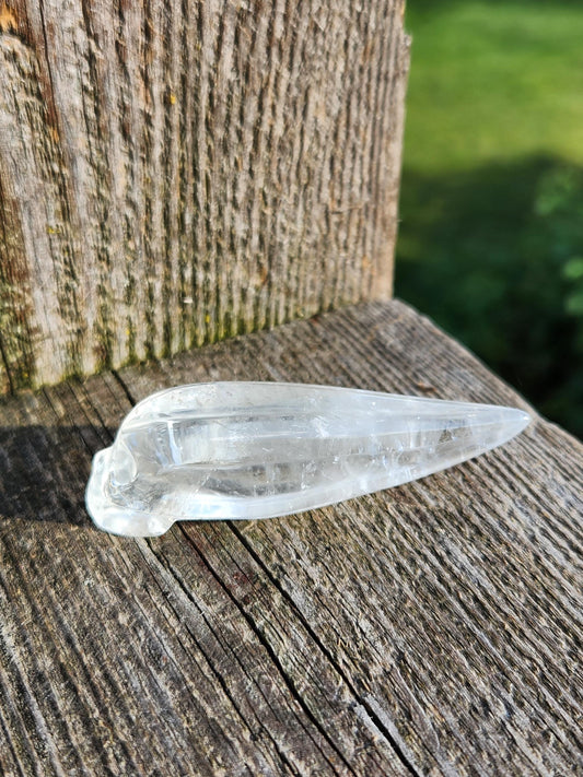 Unique AAA Clear Quartz Crystal Mini Skull, Alien, Alien Skull, Rare