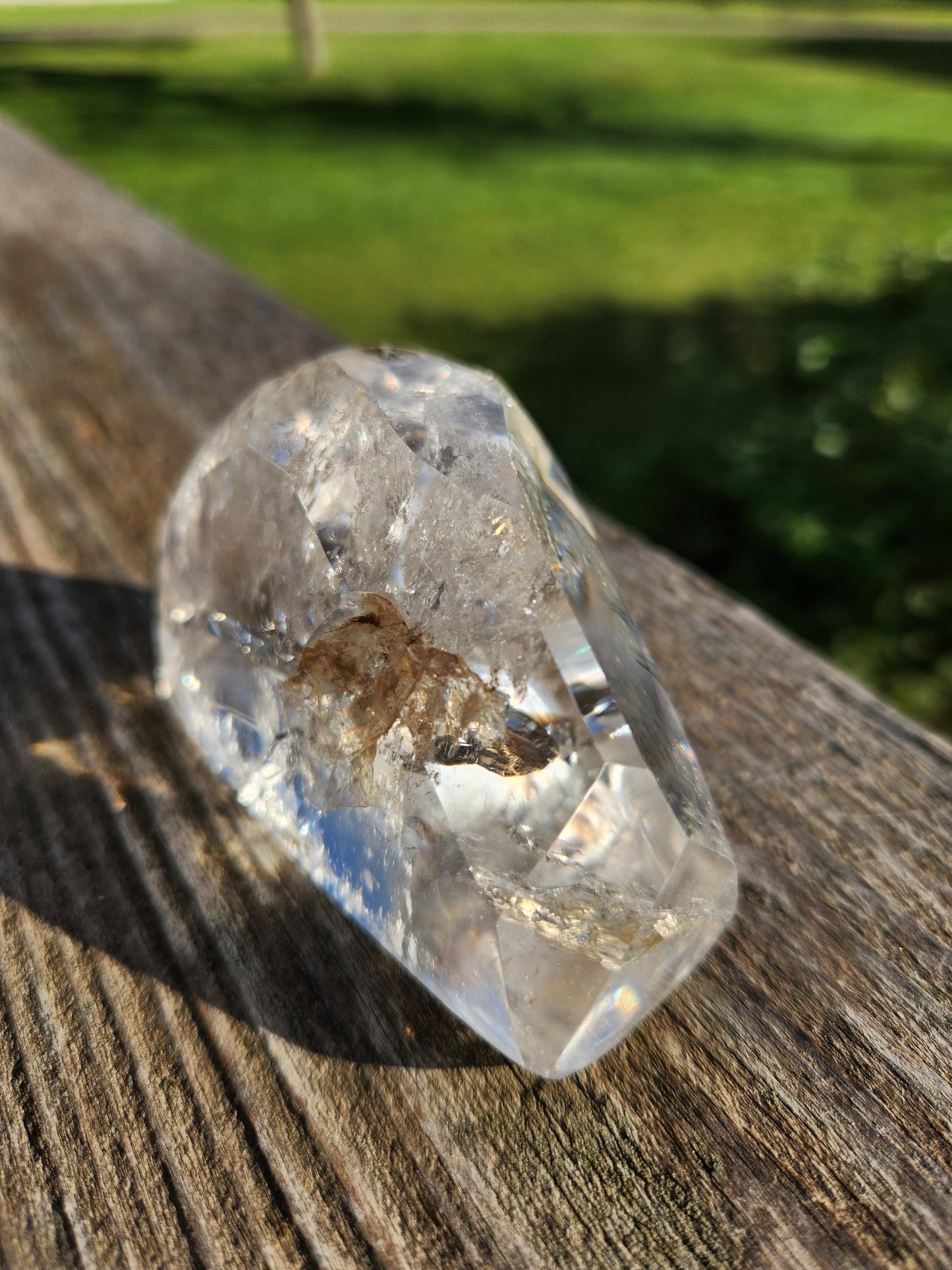AAA Clear Quartz Crystal Freeform with Rainbow Inclusions
