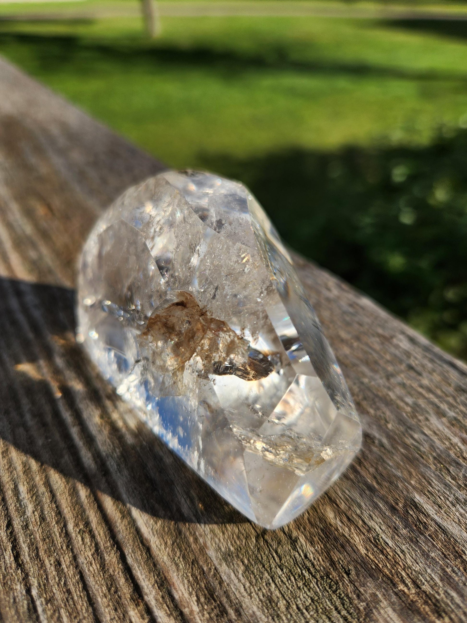 AAA Clear Quartz Crystal Freeform with Rainbow Inclusions