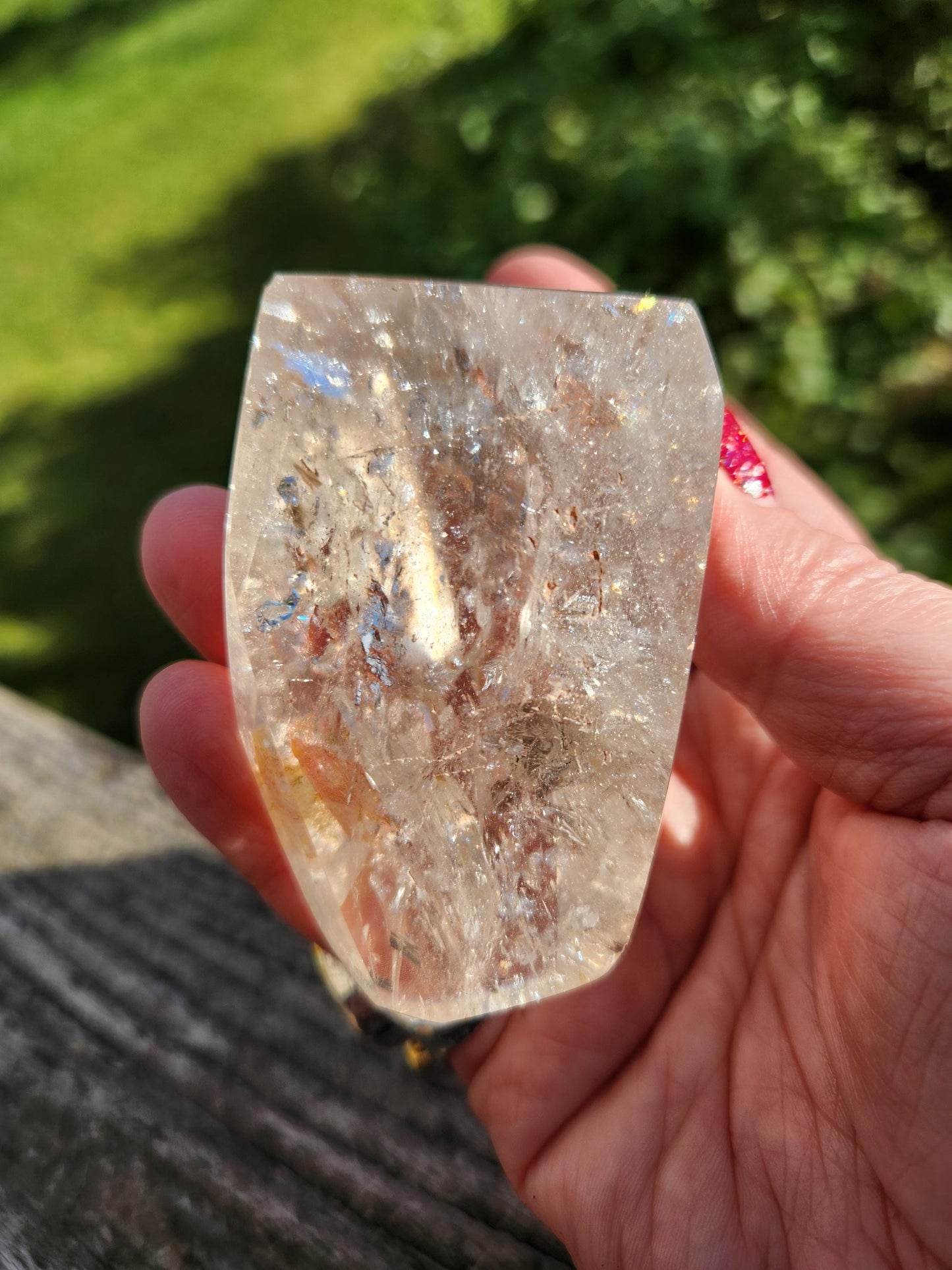 Beautiful AAA Rainbow Clear Quartz Crystal Freeform with inclusions