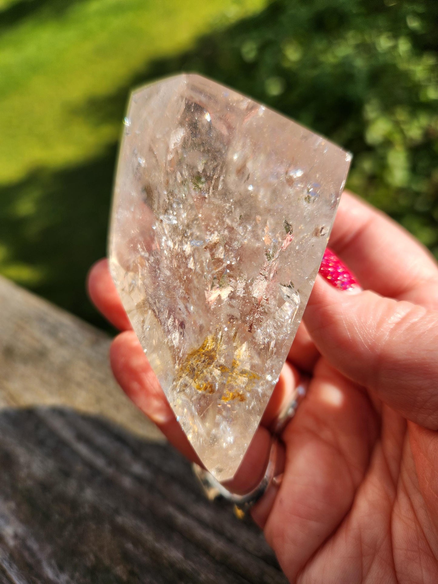 Beautiful AAA Rainbow Clear Quartz Crystal Freeform with inclusions