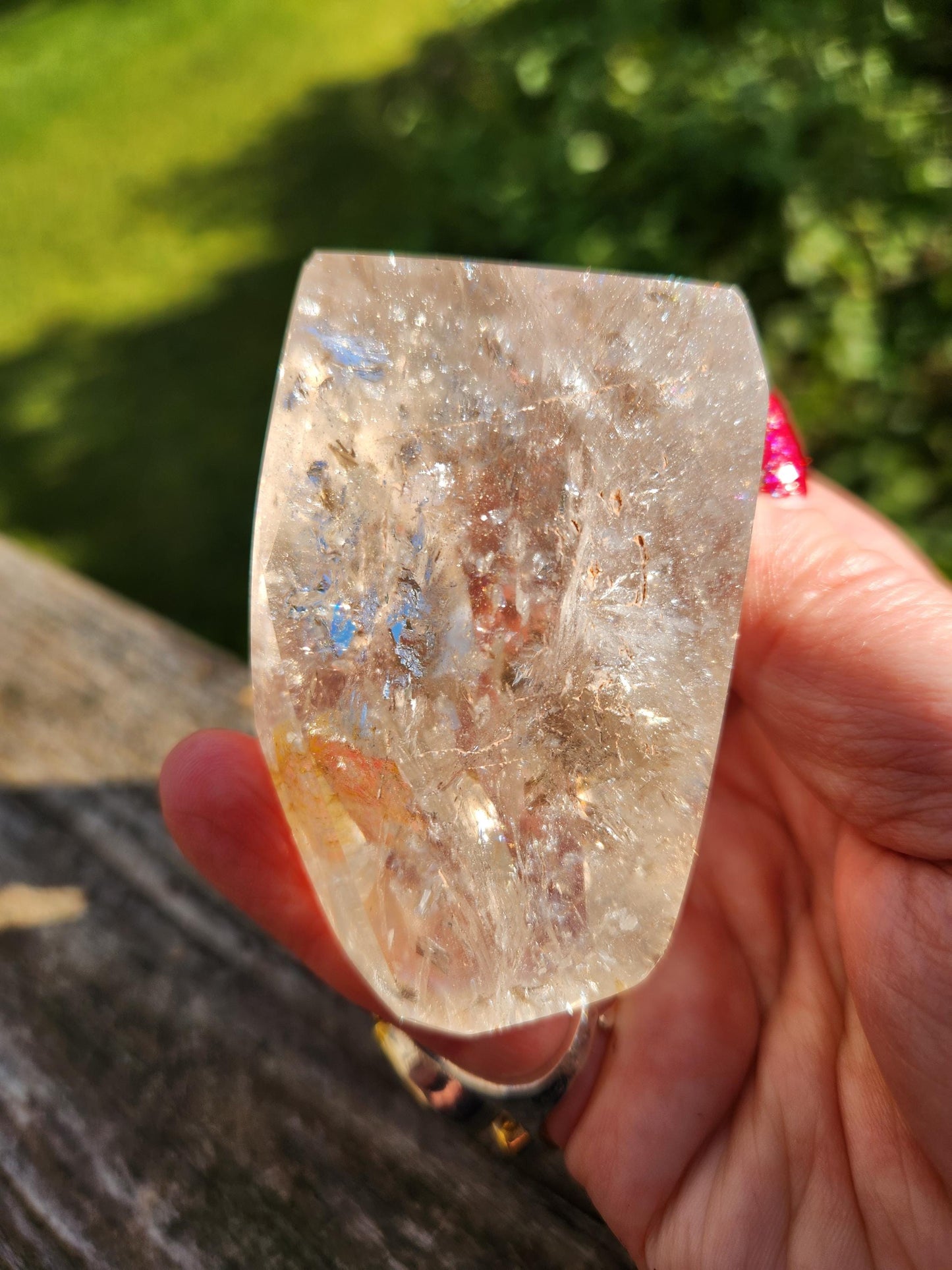 Beautiful AAA Rainbow Clear Quartz Crystal Freeform with inclusions