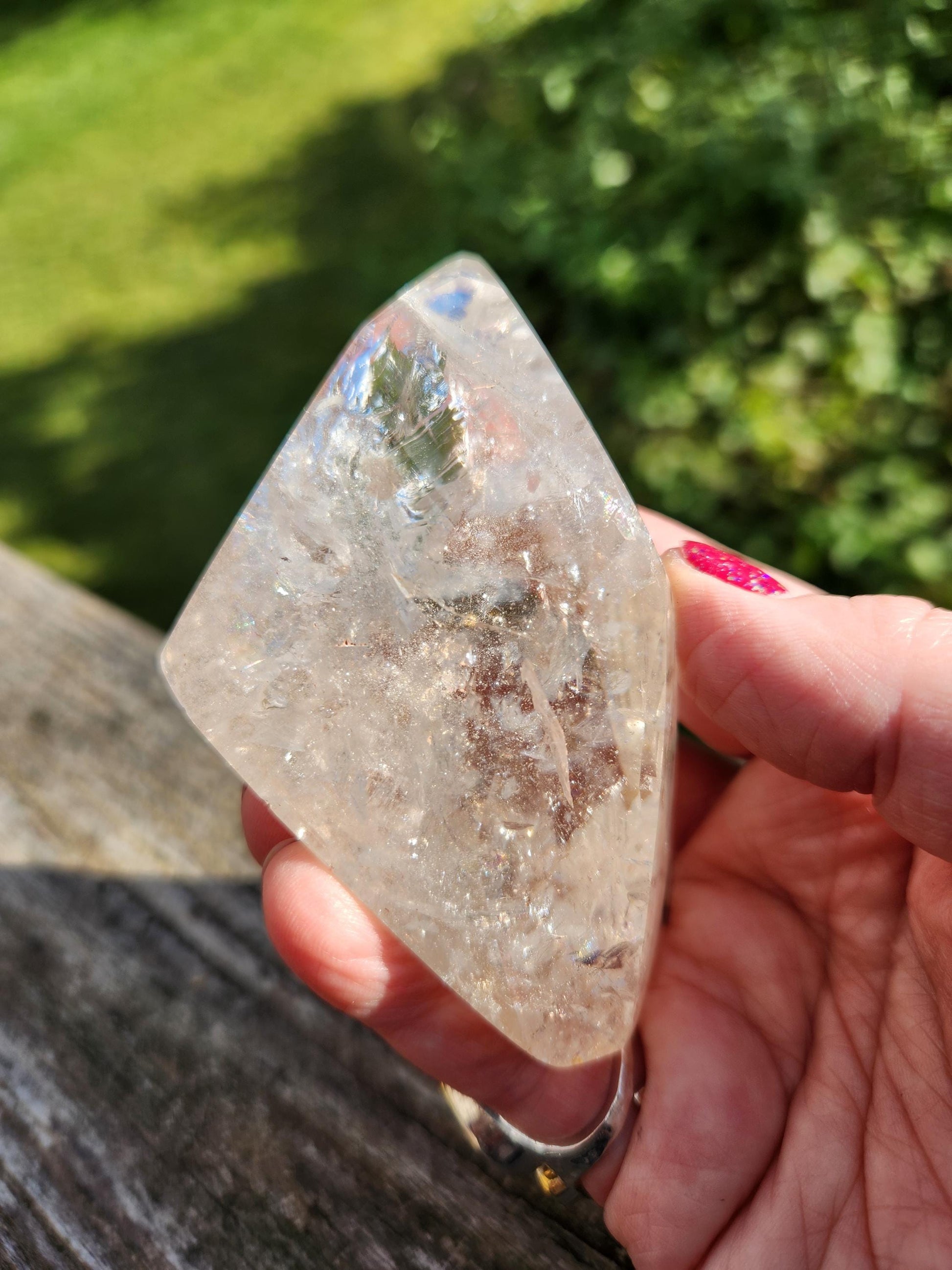 Beautiful AAA Rainbow Clear Quartz Crystal Freeform with inclusions