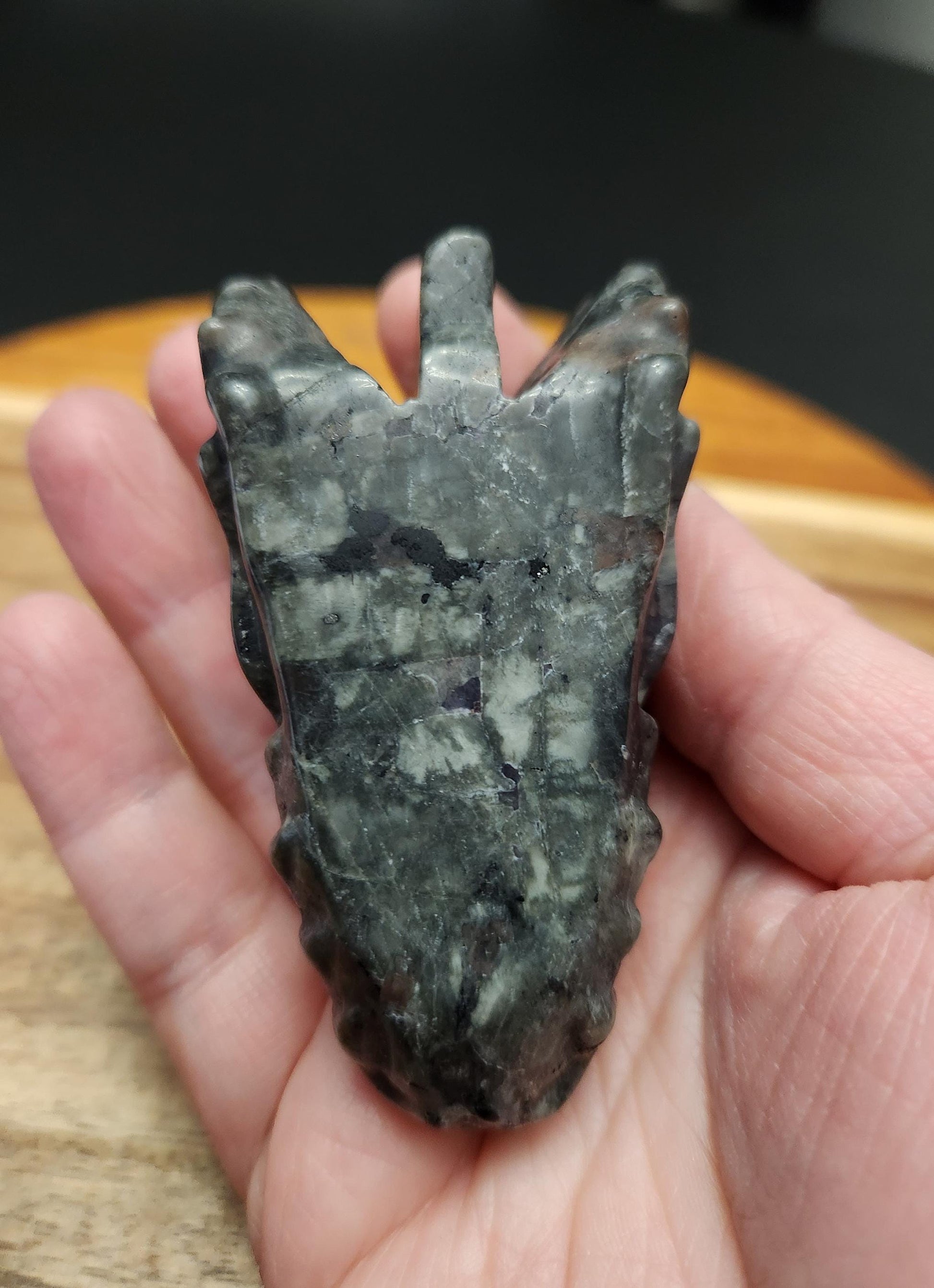 Yooperlite Dragon Head Crystal: UV Reactive Emberlite Rock