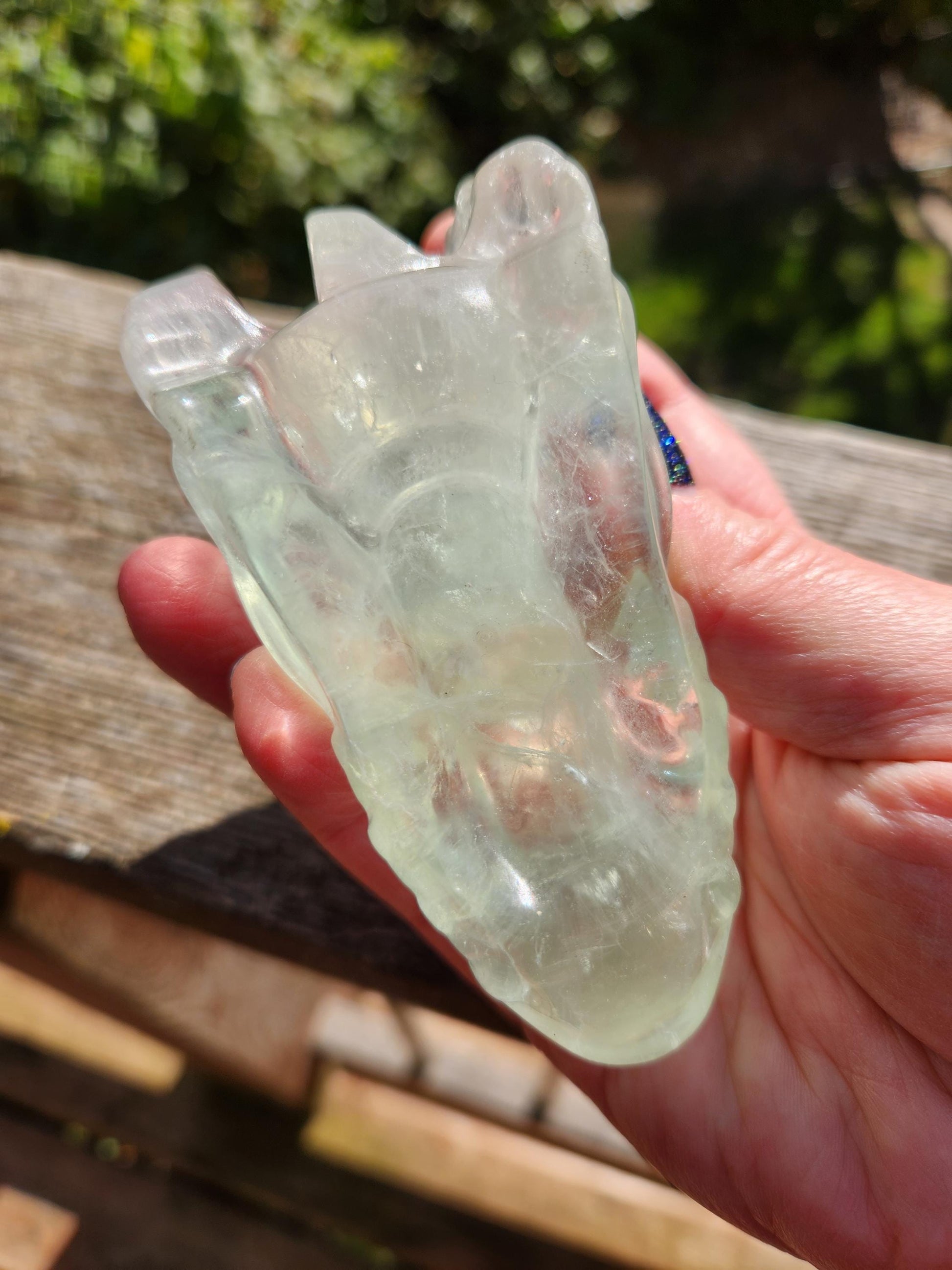 Beautiful AAA Natural Green Fluorite Crystal Carved Dragon Head, Year of the Dragon, DND