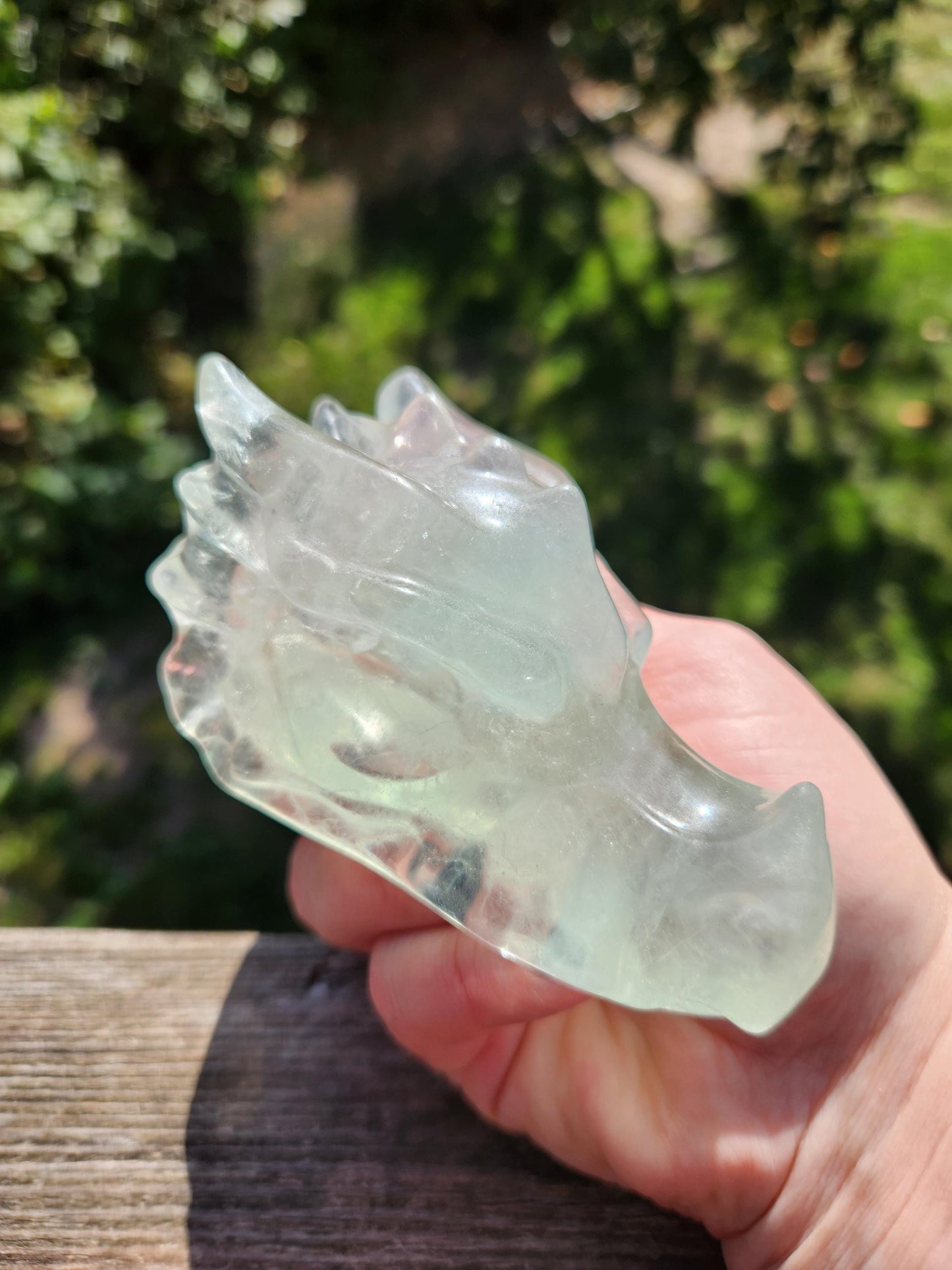 Beautiful AAA Natural Green Fluorite Crystal Carved Dragon Head, Year of the Dragon, DND