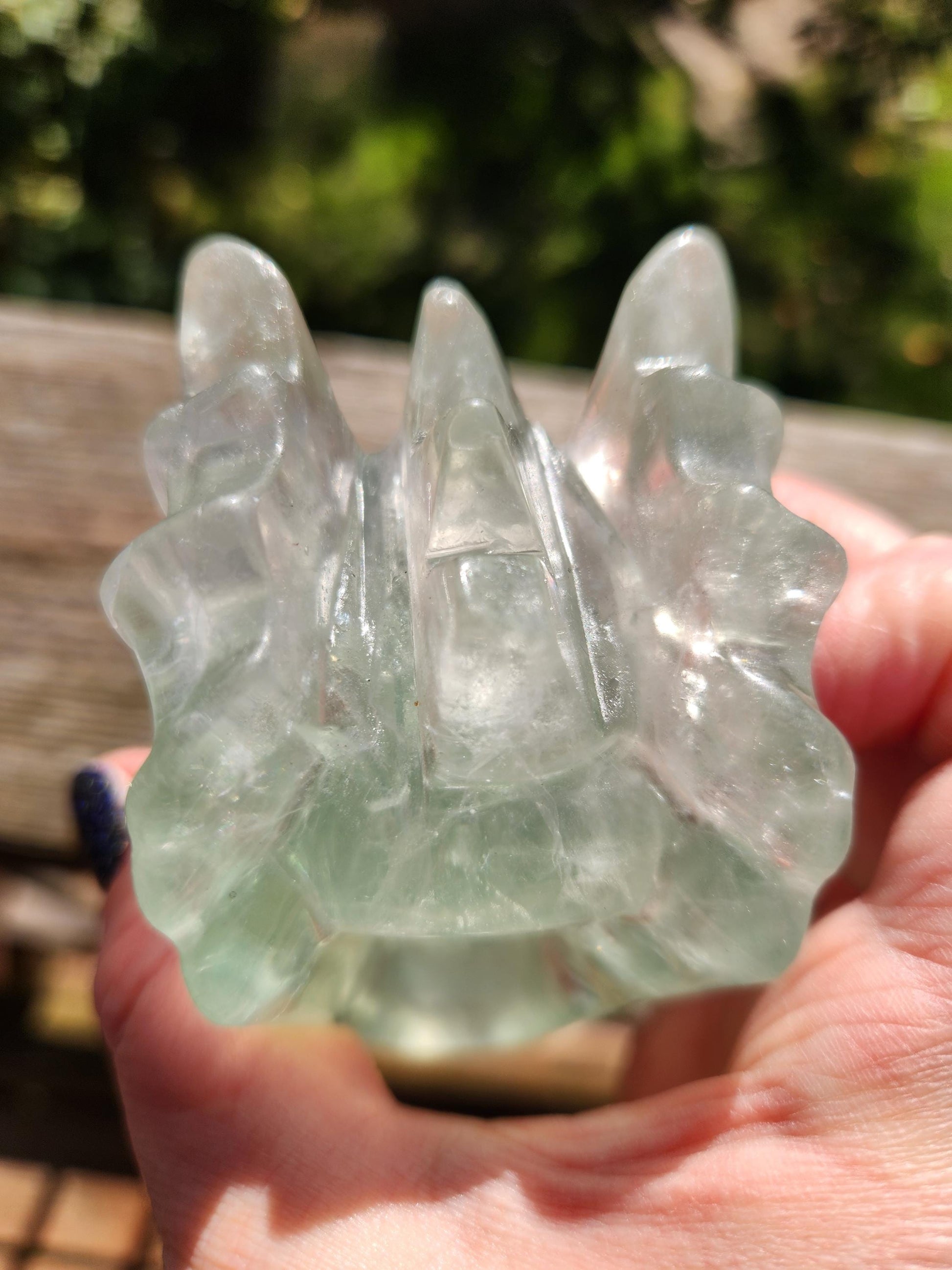 Beautiful AAA Natural Green Fluorite Crystal Carved Dragon Head, Year of the Dragon, DND