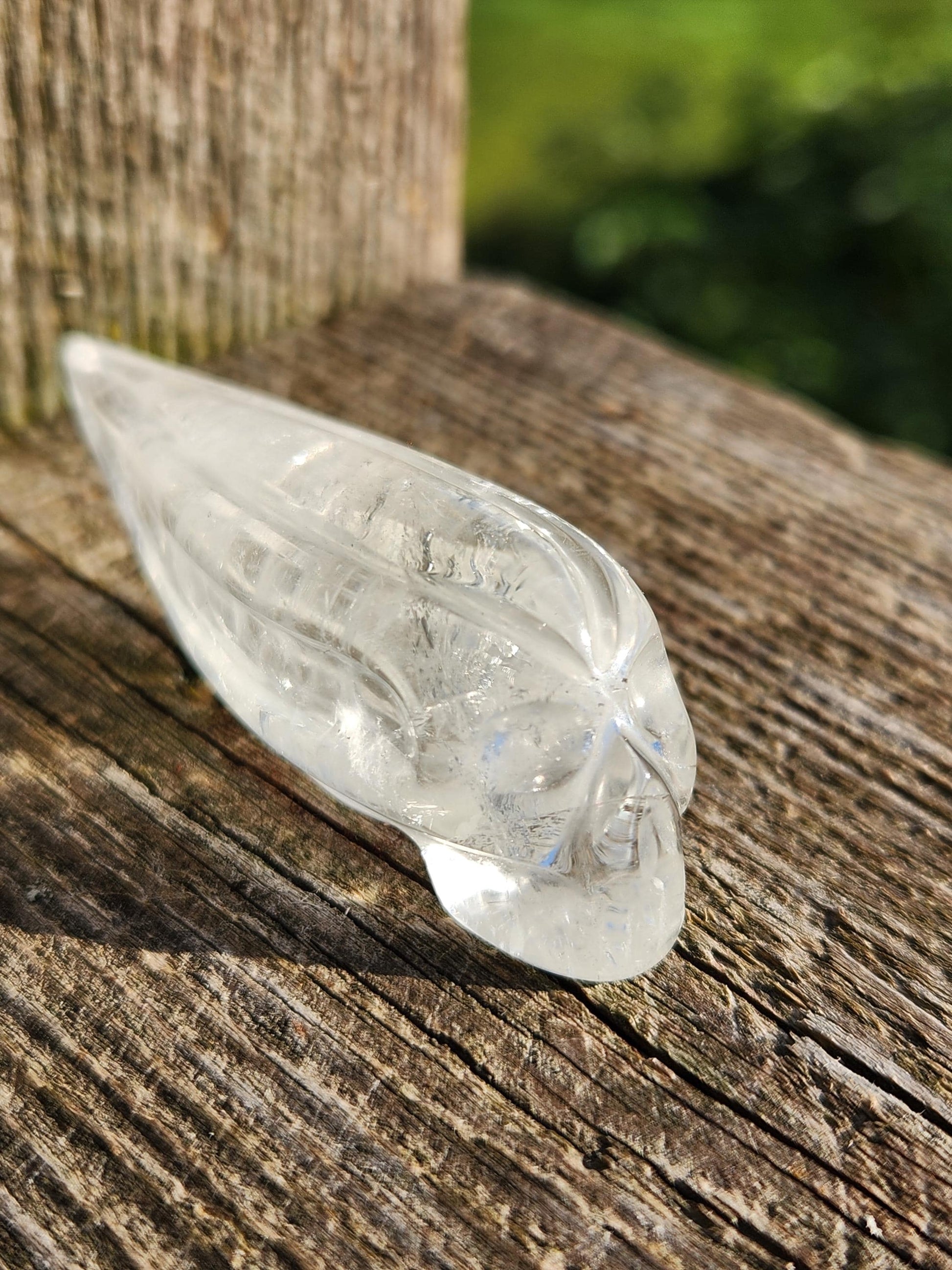 AAA Clear Quartz Crystal Alien Skull: Unique Carved Mini Sculpture, Rare