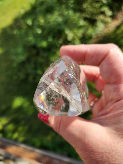 AAA Clear Quartz Crystal Freeform with Rainbow Inclusions