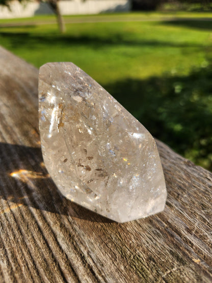 AAA Clear Quartz Crystal Freeform with Rainbow Inclusions