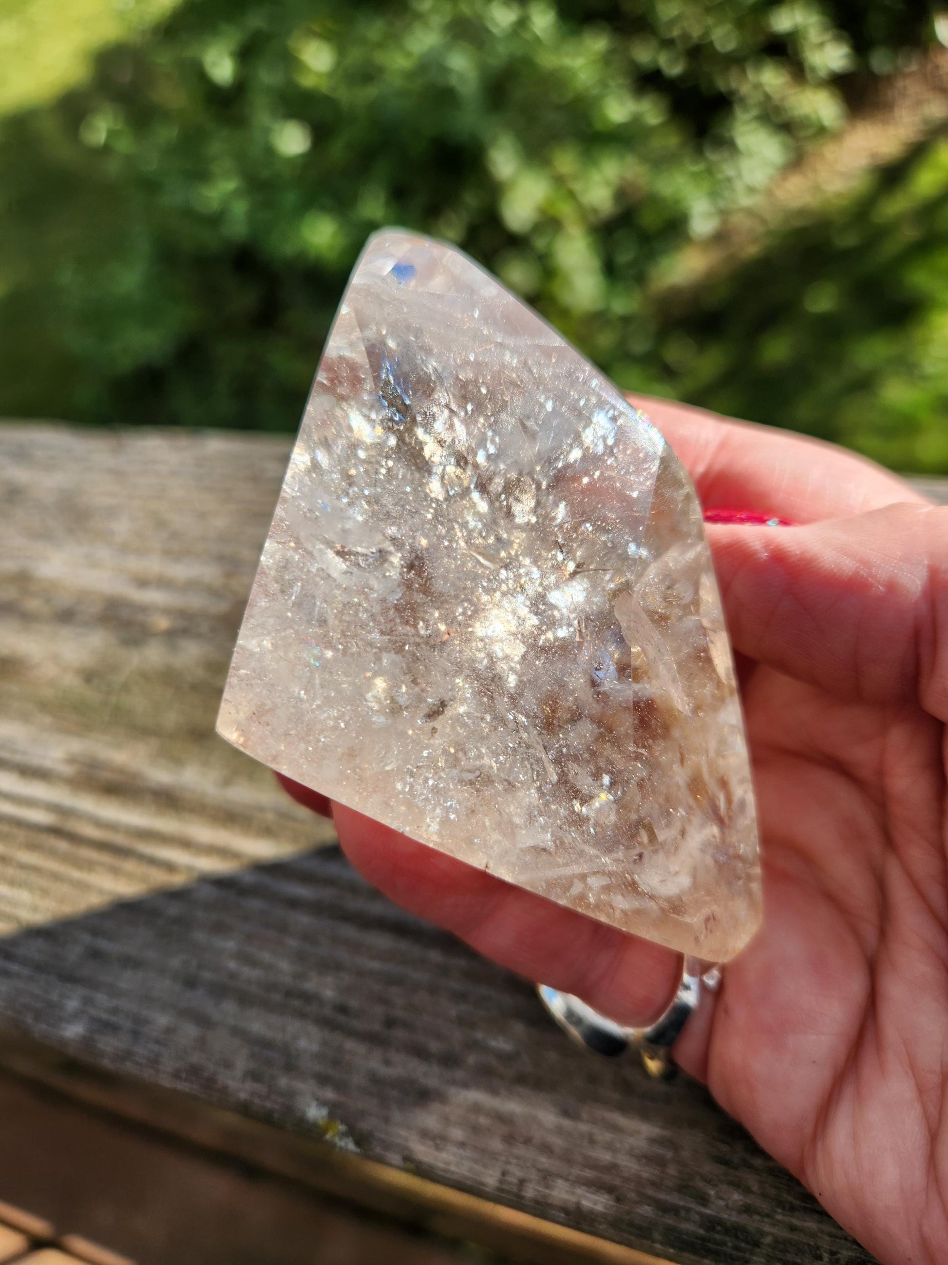 Beautiful AAA Rainbow Clear Quartz Crystal Freeform with inclusions