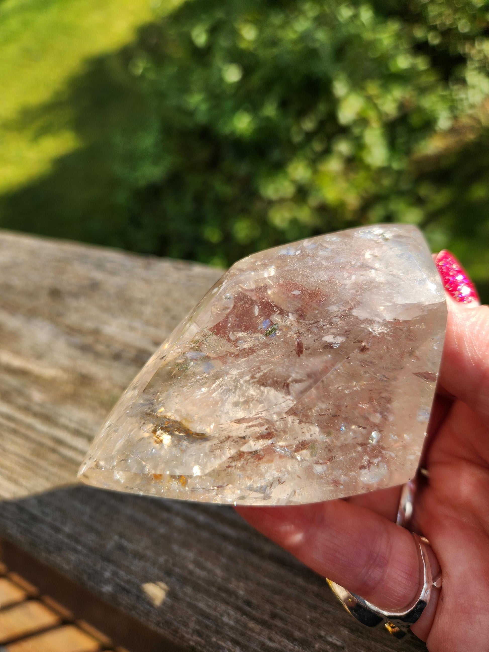 Beautiful AAA Rainbow Clear Quartz Crystal Freeform with inclusions