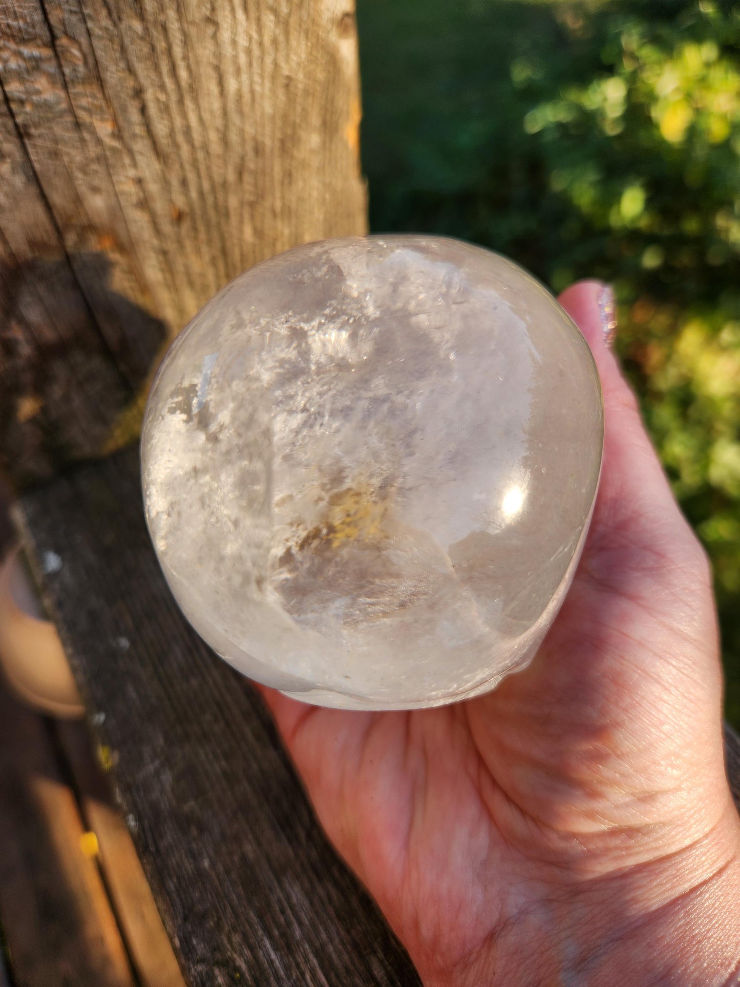 Clear Quartz Crystal Skull: Golden Healer Inclusions