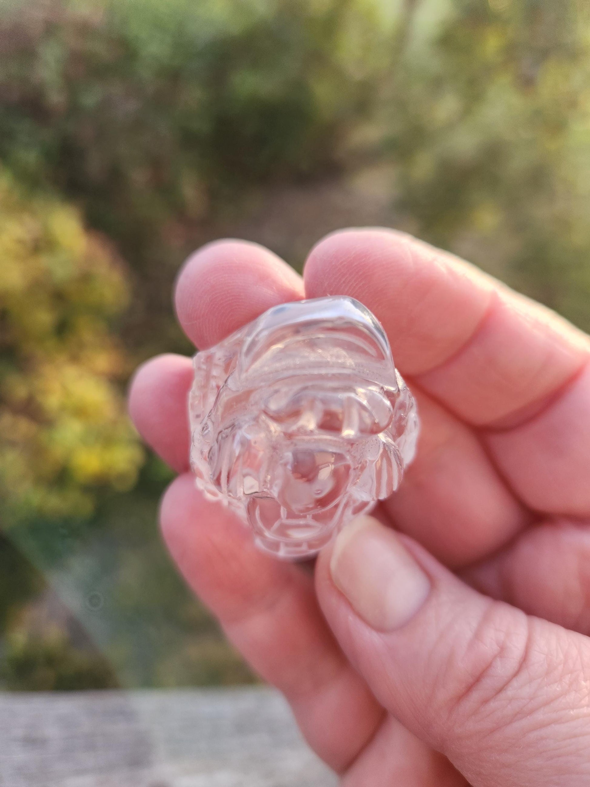 Clear Quartz Carved Crystal Small Money Toad