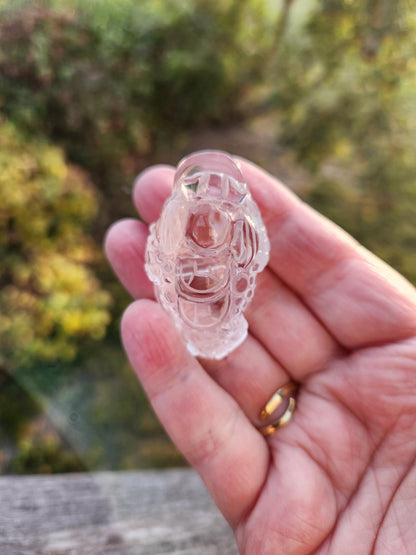 Clear Quartz Carved Crystal Small Money Toad