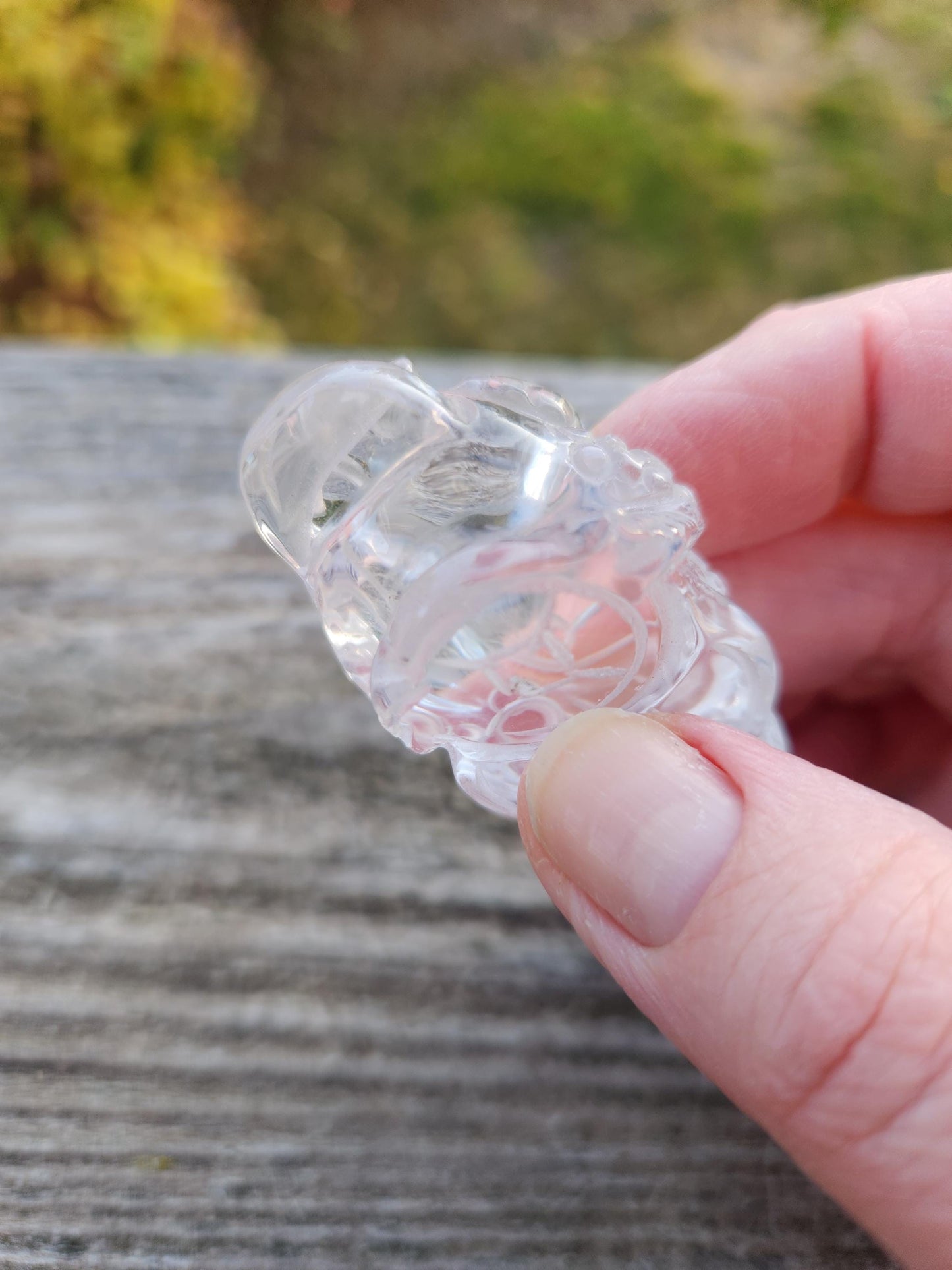 Clear Quartz Carved Crystal Small Money Toad