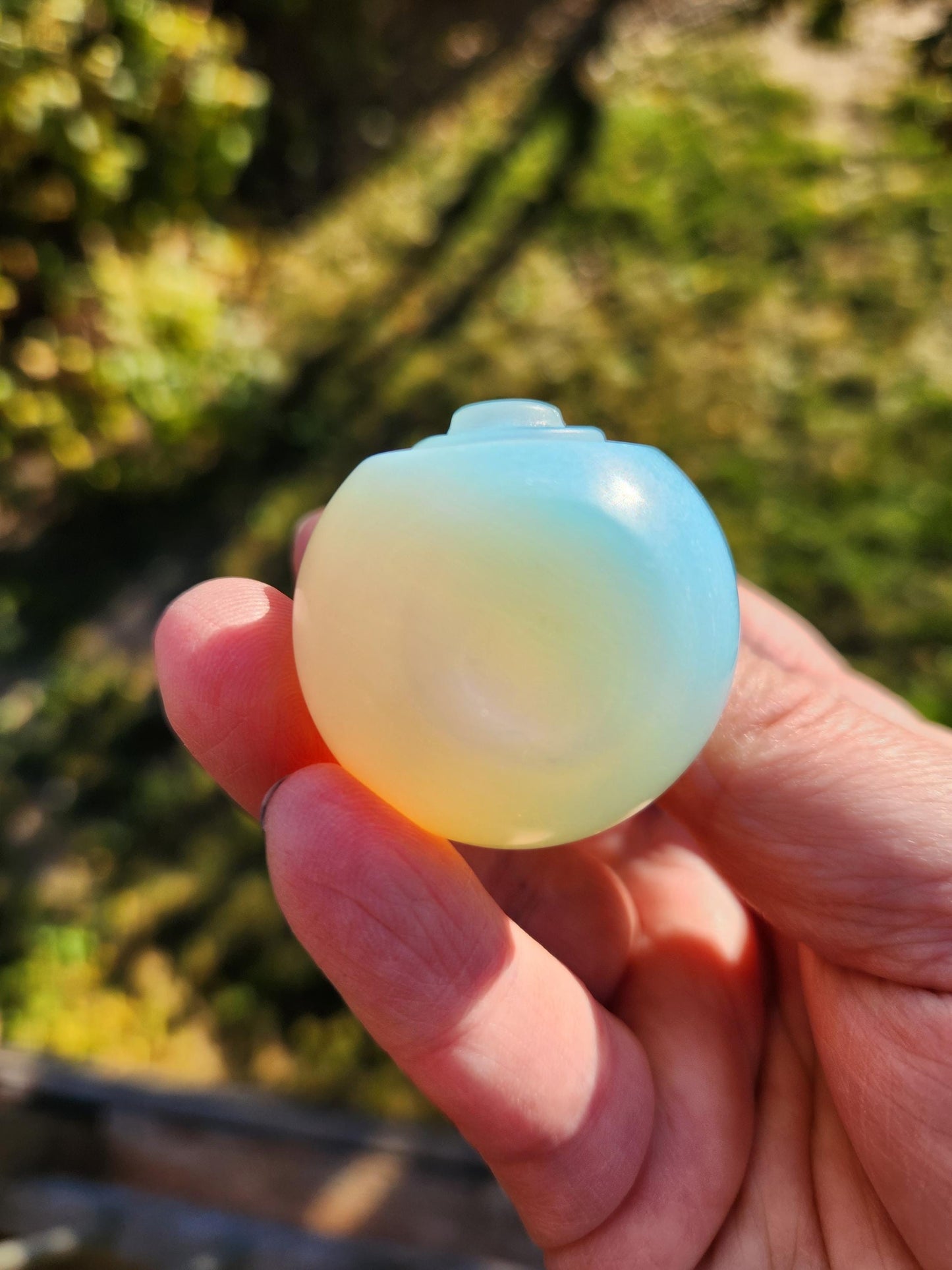 Super Cute Opalite Bulbasaur on Poke Ball with High Polish, Pokemon