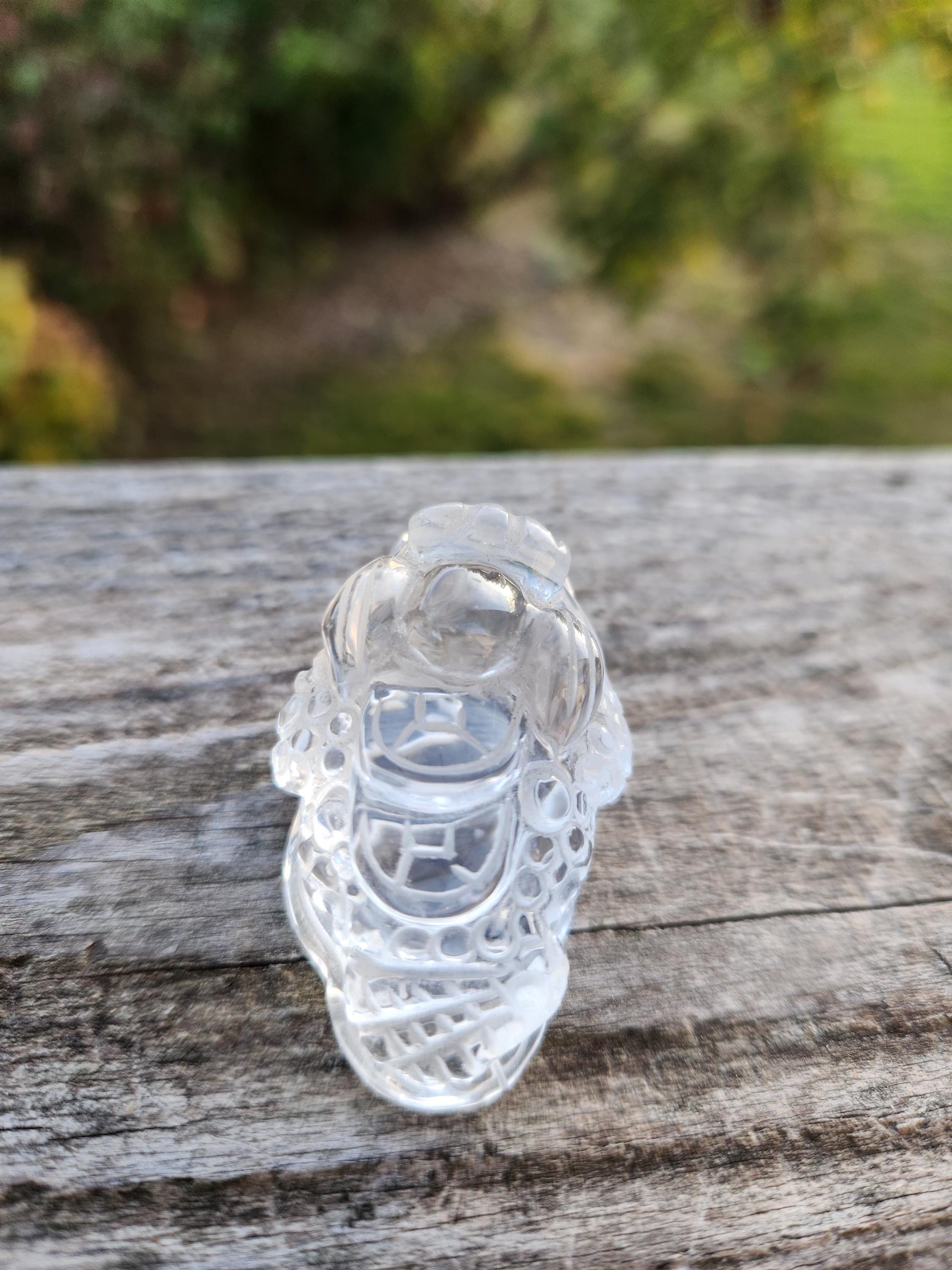 Clear Quartz Carved Crystal Small Money Toad