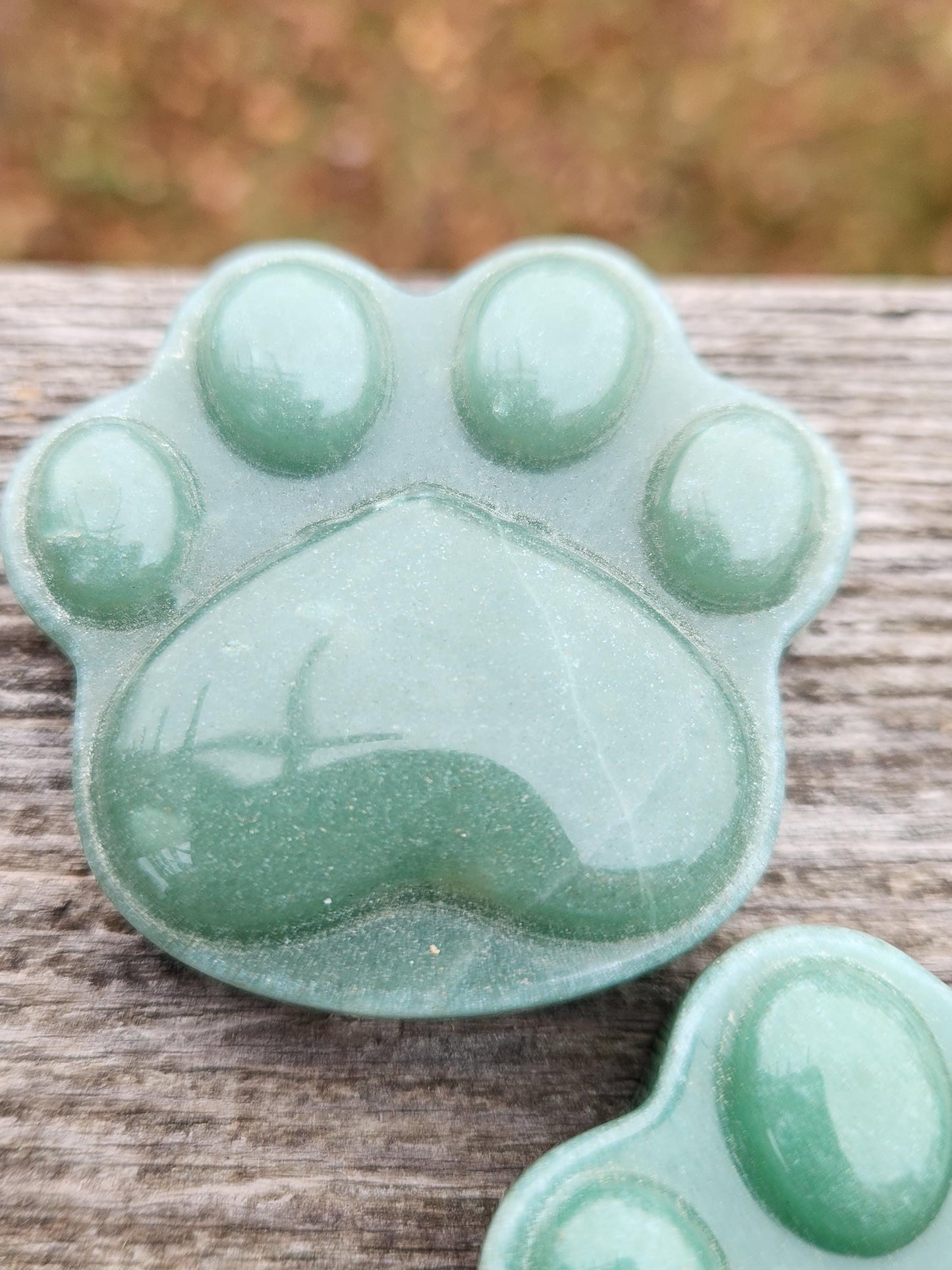 Green Aventurine Crystal Paw: Buttery Smooth Carved Stone, One