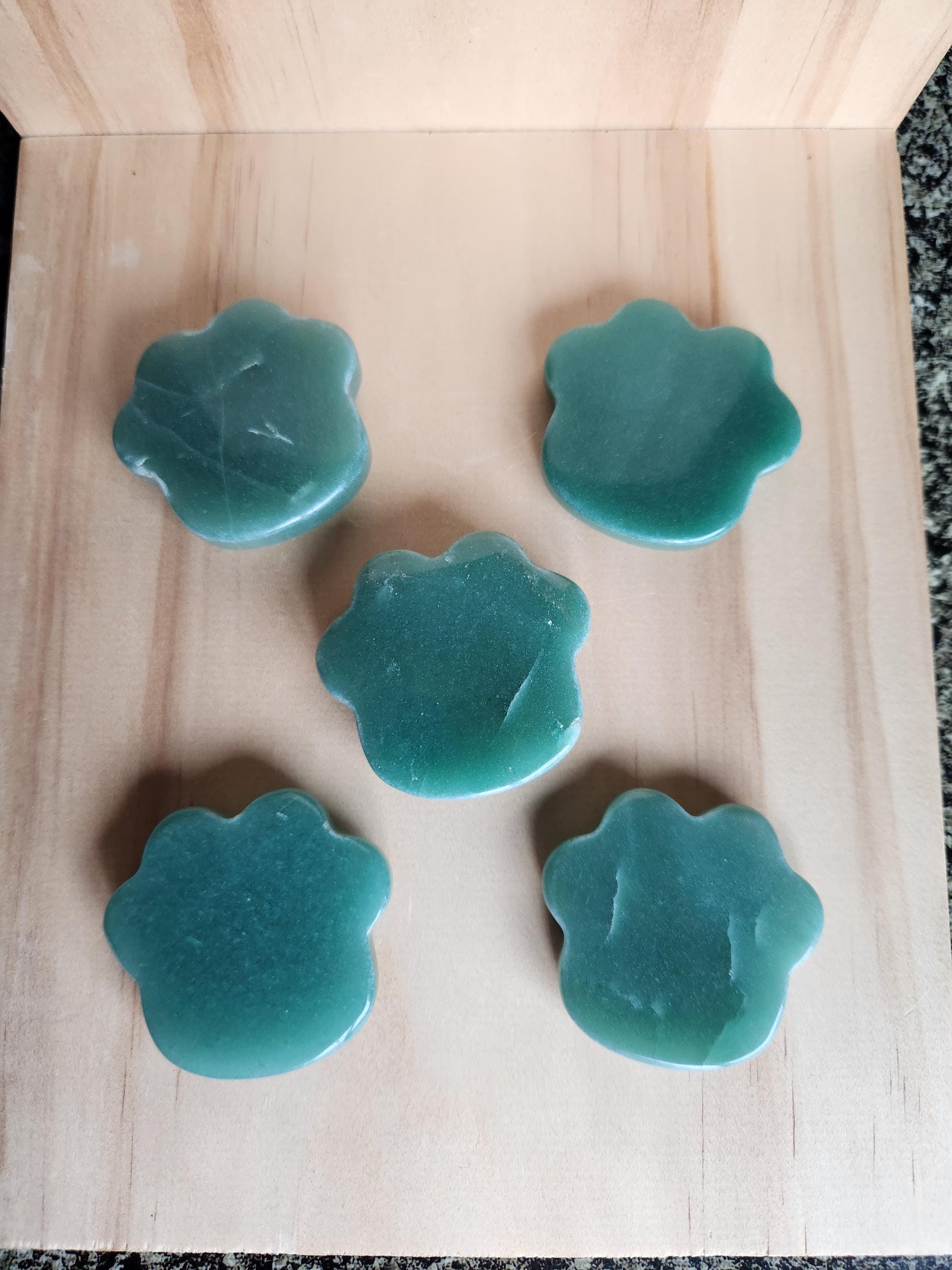 Green Aventurine Crystal Paw: Buttery Smooth Carved Stone, One