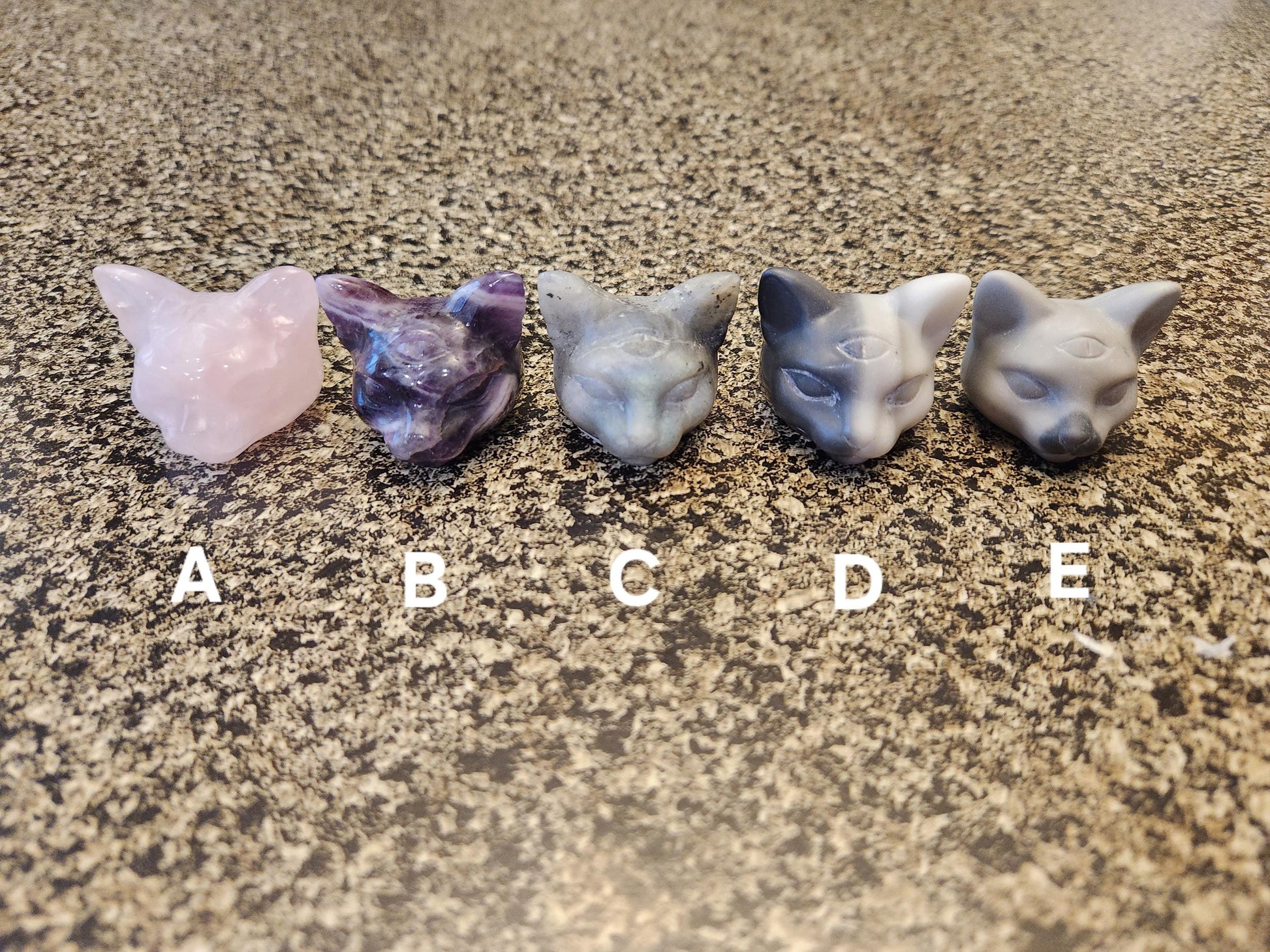 Beautiful Unique Sphinx Cat Head With Third Eye Crystal, 1 Cat