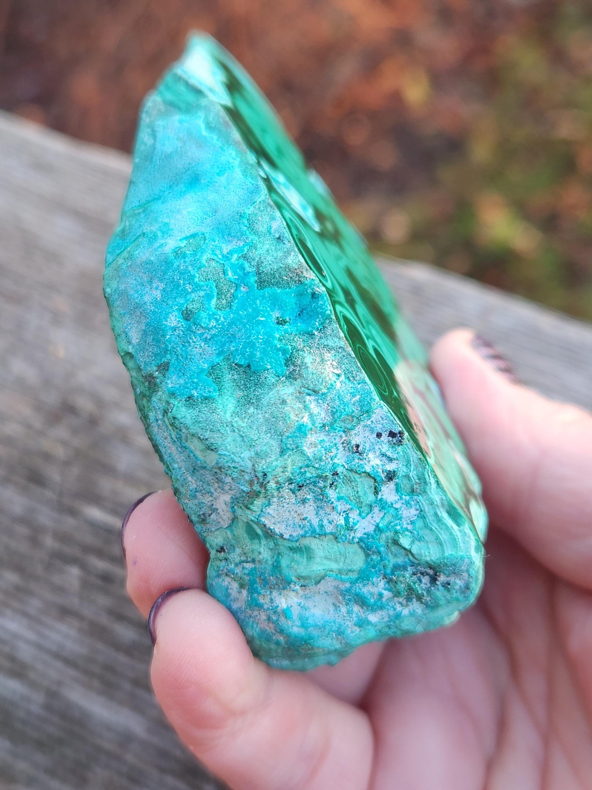 AAA Malachite Chrysocolla Crystal, Free Form, Rare