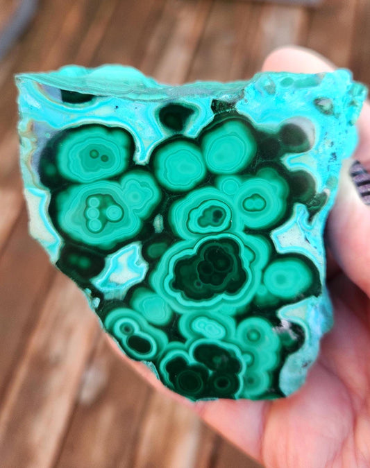 AAA Malachite Chrysocolla Crystal, Free Form, Rare