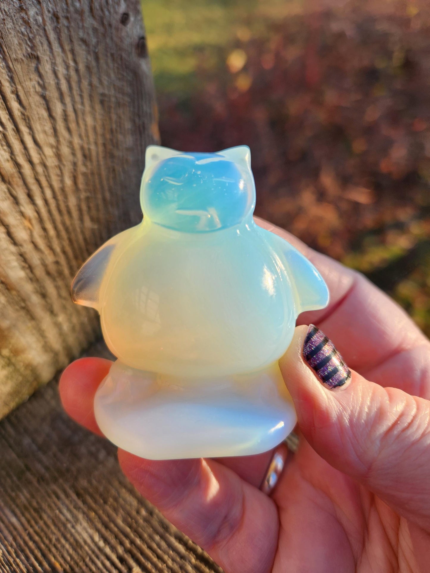 Super Cute Opalite Snorlax with High Polish, Pokemon