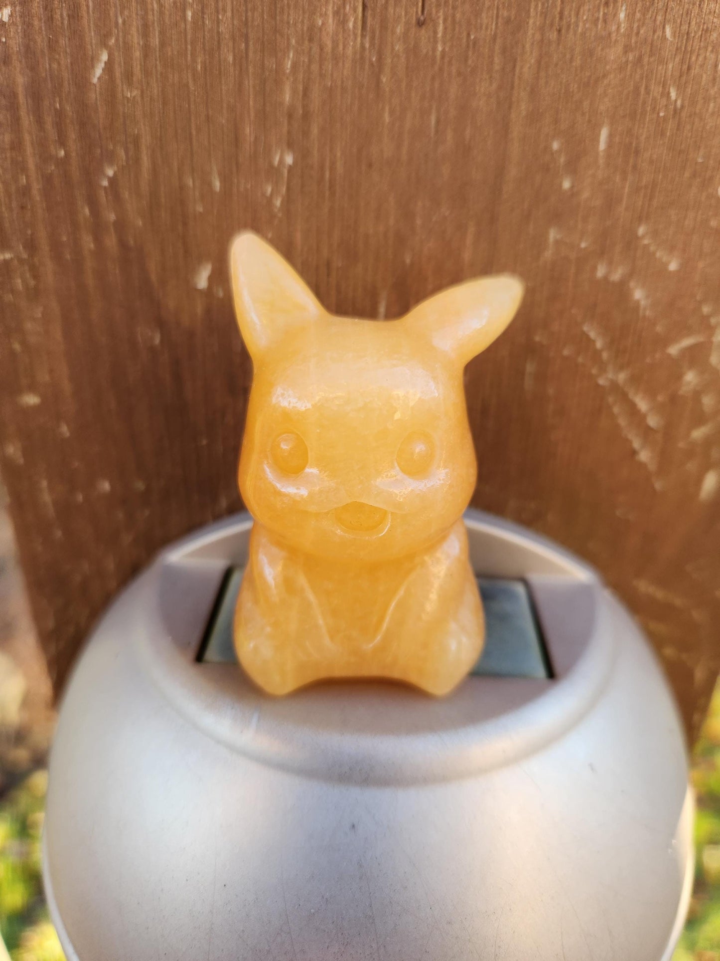 Super Cute Yellow Calcite Pikachu Natural Stone Crystal, Pokémon, Gift