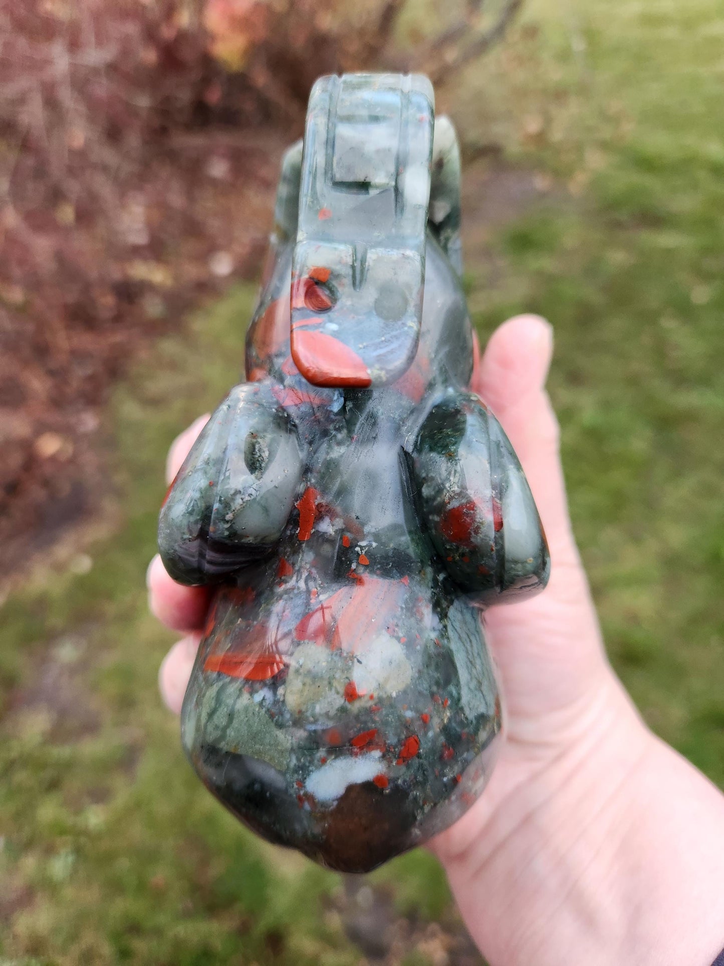 Carved African Black Jasper Elephant Crystal Stone