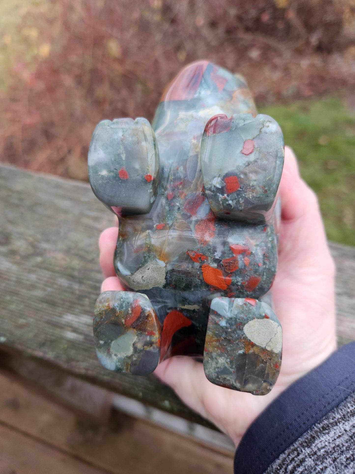 Carved African Black Jasper Elephant Crystal Stone
